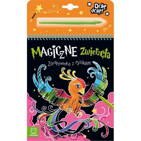 Zdrapywanka z rysikiem kolorowanka Magiczne zwierzęta AKSJOMAT