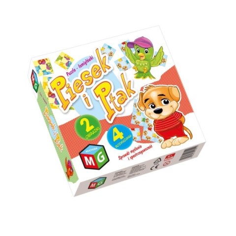 Układanka puzzle logiczne Piesek i ptak MULTIGRA