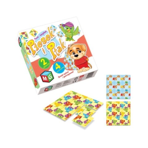 Układanka puzzle logiczne Piesek i ptak MULTIGRA