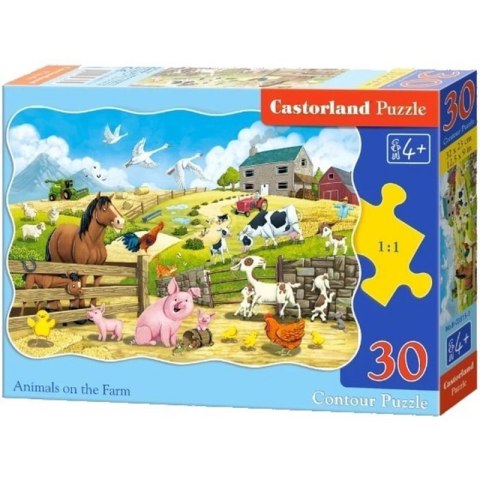 Puzzle 30 el. animals on farm CASTOR
