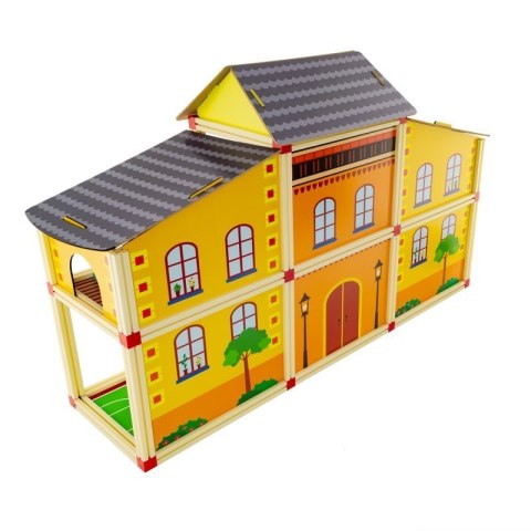 Domek dla lalek Szkoła budynek figurki meble 89x23x55 cm EUROBABY ZABAWKI
