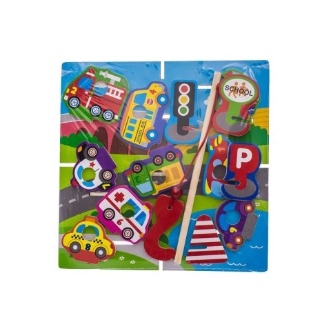 Puzzle drewniane układanka transport 30x30 cm 15 el EUROBABY ZABAWKI