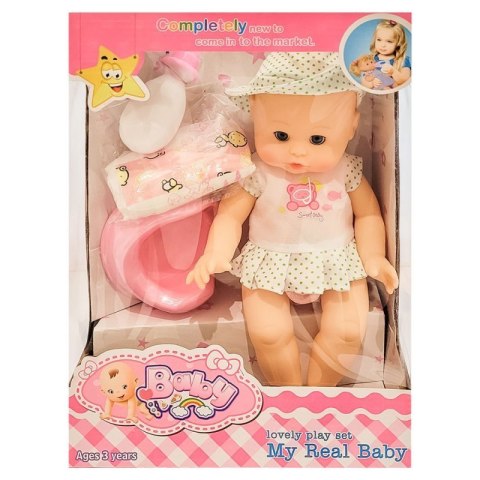Lalka bobas funkcyjna pije siusia nocnik butelka EUROBABY ZABAWKI