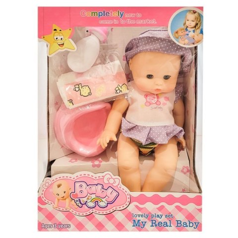 Lalka bobas funkcyjna pije siusia nocnik butelka EUROBABY ZABAWKI