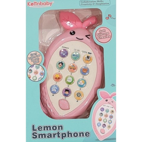 Interaktywny telefonik dla dzieci smartfon owoc EUROBABY ZABAWKI