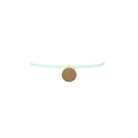 Naszyjnik choker rzemyk na szyję miętowy regulowany