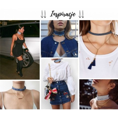 NASZYJNIK DENIM CHOKER Z KÓŁECZKIEM - N470