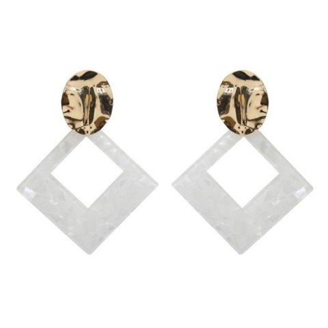 Kolczyki wiszące trójkąty pearls triangle K1260