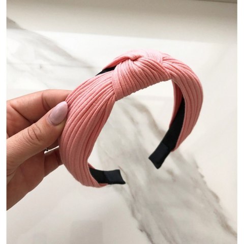 Opaska do włosów turban apaszka materiałowa różowa