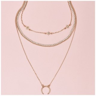 Naszyjnik choker delikatny 4W1 poczwórny złoty N747