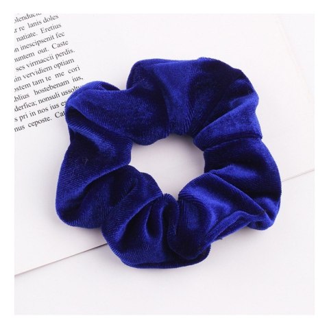Gumka do włosów frotka scrunchie kobaltowa 10 cm