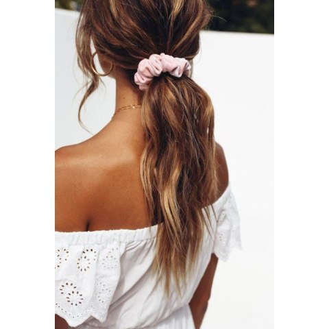 Gumka do włosów frotka scrunchie kobaltowa 10 cm