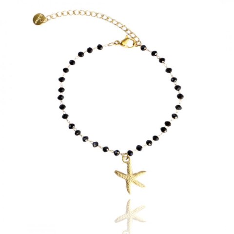 Bransoletka na rękę stal chirurgiczna złota 14k 17+4 cm BST1455
