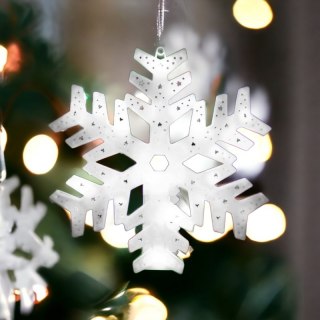 Wisząca ozdoba XXL Śnieżynka BIAŁY lampki led LAMP12B