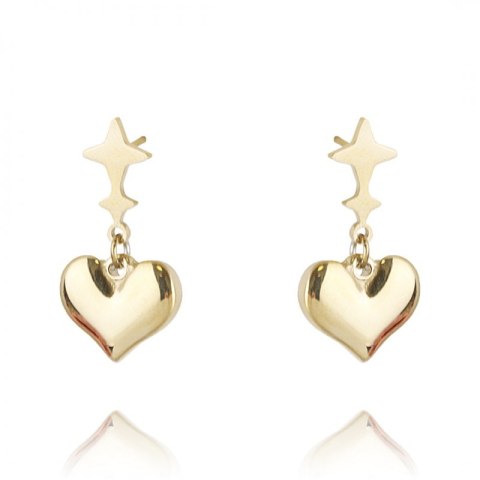 Kolczyki sztyfty stal chirurgiczna pozłacane 14k 2,5x1,4 cm