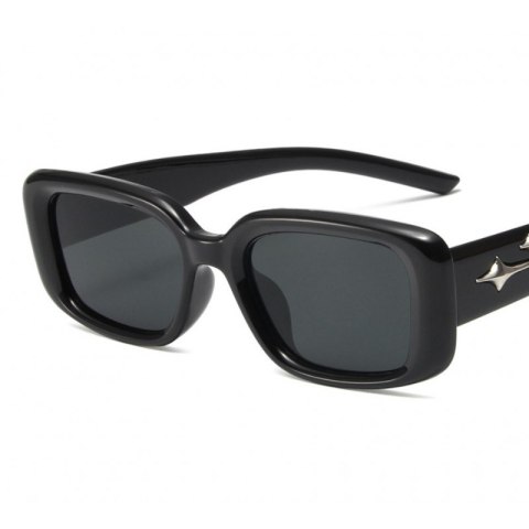 Okulary przeciwsłoneczne damskie zerówki filtr UV400 Silver Black