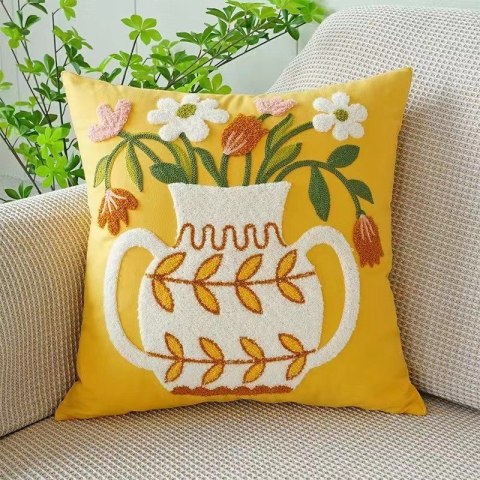 Poszewka na poduszkę dekoracyjna powłoczka 45x45 cm kwiaty