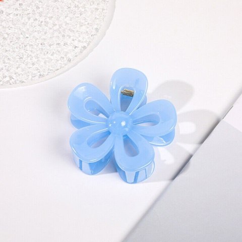 Spinka do włosów klamra łapacz niebieski kwiat XL 6,5x7cm