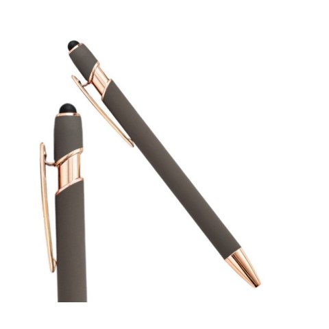 Długopis metalowy rysik touch pen szary czarny wkład