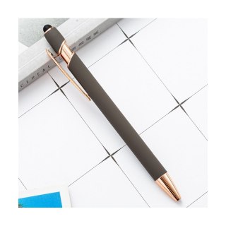 Długopis metalowy rysik touch pen szary czarny wkład