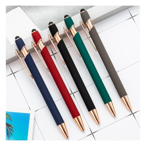 Długopis metalowy rysik touch pen szary czarny wkład