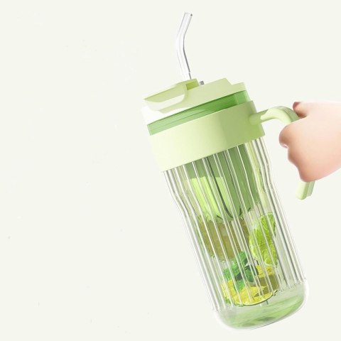 Kubek z ryflowanego szkła na Kawę Herbatę ze słomką, sitkiem i CUP12FIO