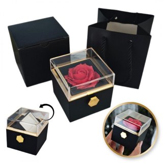Pudełeczko Walentynkowe Rose Treasure Box na biżuterię mydlana Wieczna Róża Obrotowe PDOZ26CZ