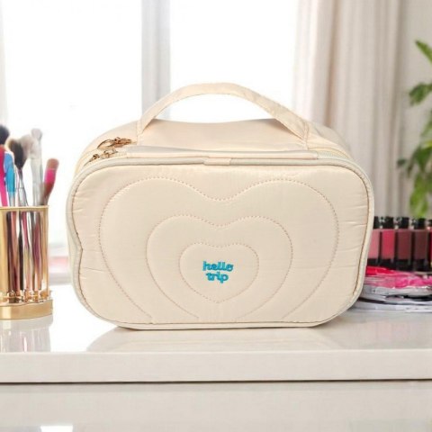 Kosmetyczka kuferek organizer pikowana z rączką 24x9x15 cm