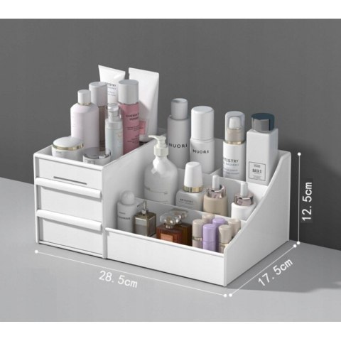 Organizer na kosmetyki szkatułka pojemnik biały 25,5x15,5x11,5 cm