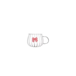 Szklanka ryflowana tulips z kokardką do kawy, drinków 1szt 350ml SZK158