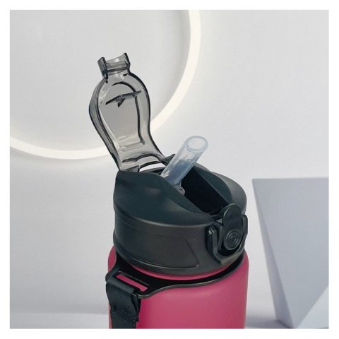 Bidon sportowy butelka na wodę ze słomką 750 ml bordowy