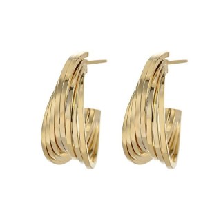 Kolczyki sztyfty stal chirurgiczna pozłacana 14k złoto 2,1 cm srebro S925