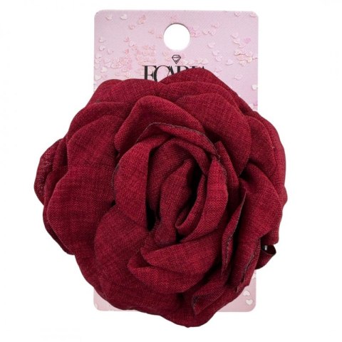 Spinka do włosów duża klamra XL kwiat róża bordowa 9cm SP288BOR