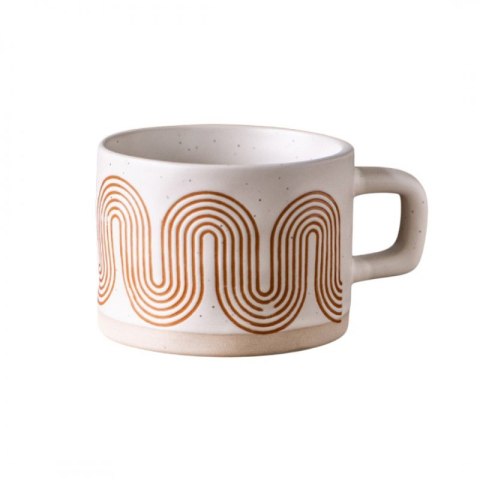 Kubek ceramiczny filiżanka retro 250ml wzór geometryczny