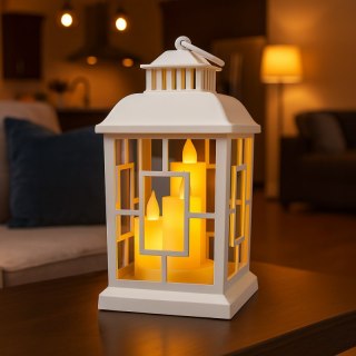 Lampion dekoracyjny latarnia LED z imitacją świec 12x23 cm