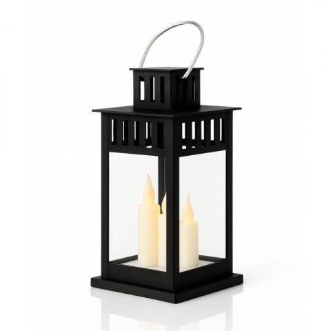 Lampion dekoracyjny latarenka LED świeca 8x15 cm czarny
