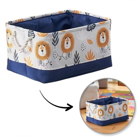 Pojemnik na zabawki kosz organizer lwy 30x40x22 cm