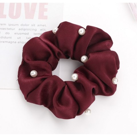 Gumki do włosów frotki scrunchie z perłami zestaw 2 sztuki