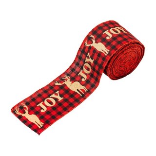 Taśma świąteczna na kokardę, wstążka na prezent Boże Narodzenie 5cm x 5m KSN85