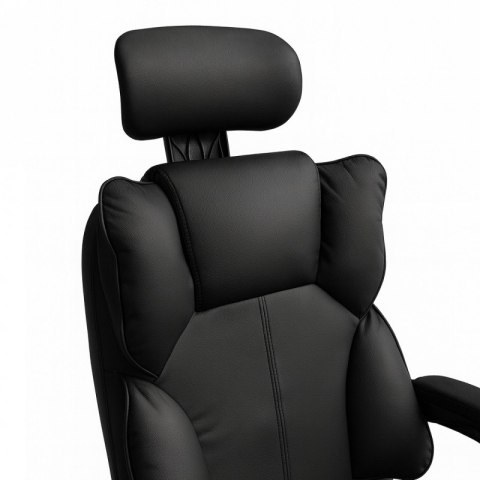 Fotel biurowy obrotowy Titan z podnóżkiem - czarny MATERIAŁ KO49CZ