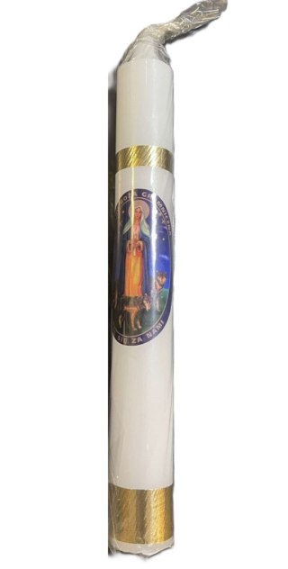 Gromnica 5szt. 28cm 4557 Matka Boska Gromniczna WILK BIAŁA | GZ-014