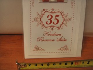 Karnet dł ROCZNICA ŚLUBU ''35'' KORALOWA