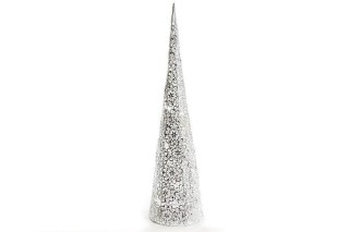 Choinka metalowa ażurowa srebrna 60cm ART16508