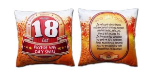 Poduszka urodzinowa - Mam 18 lat przede mną cały świat S116