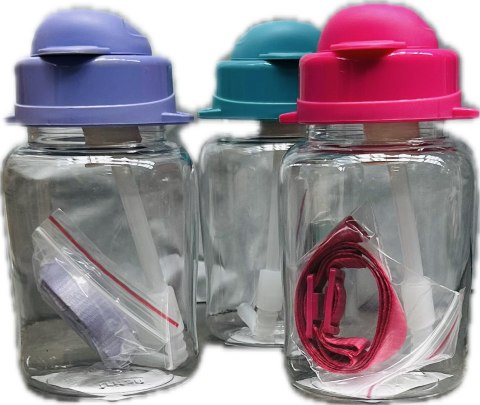 Bidon butelka plastikowa ze słomką i paskiem 330 ml