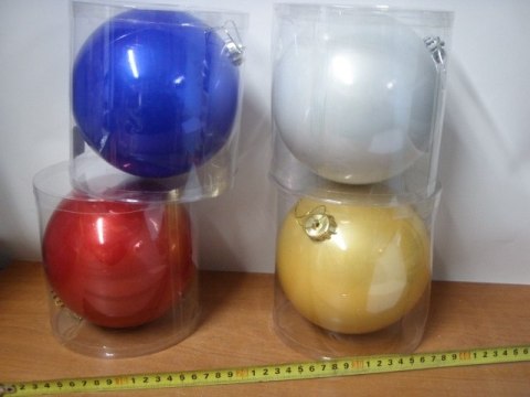 Bombka 15cm biała niebieska | XMB-16057