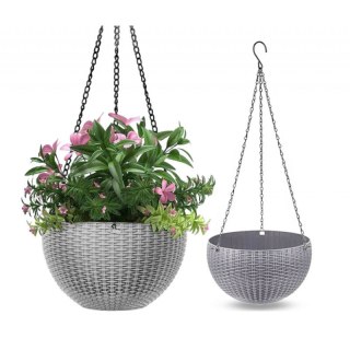 Doniczka wisząca szara mała 21 cm ROS11SZ