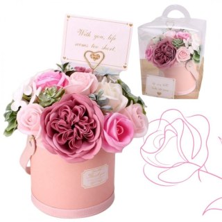 Flower box, bukiet zapachowych kwiatów mydlanych w pudełku 21х22cm BUK10R