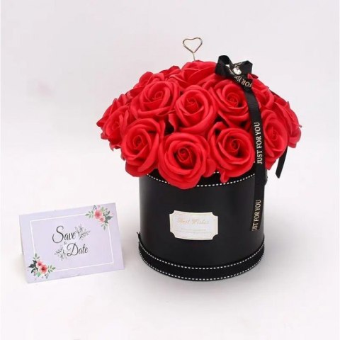 Flower box, bukiet zapachowych kwiatów mydlanych w pudełku 21szt. BUK08CZE