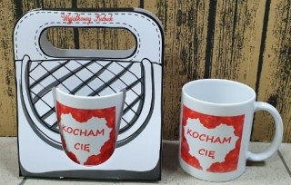 Kubek w torebce KOCHAM CIĘ